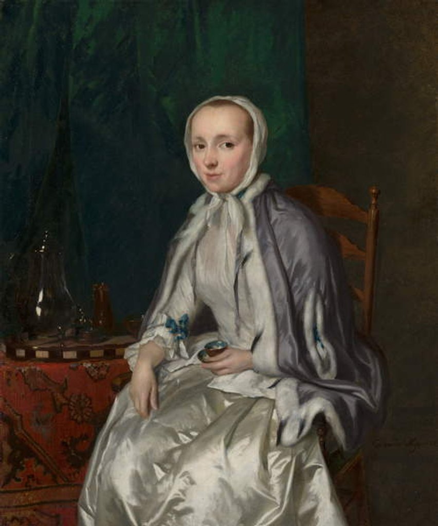 Detail of Portrait of Elisabeth Troost, c.1758 by George van der Mijn