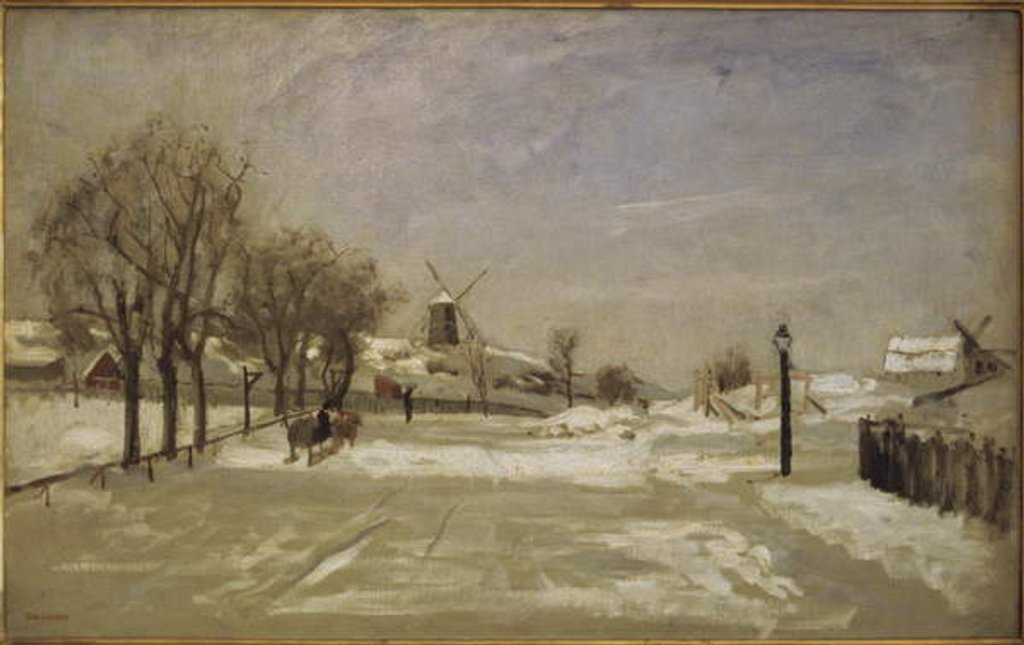 Detail of Winter. View of Eriksberg, Stockholm, c.1880 by Carl Skanberg