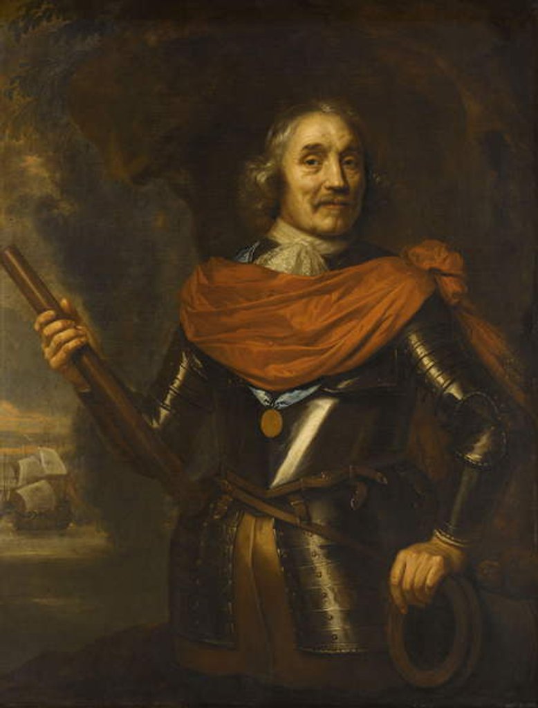 Detail of Maerten Harpertsz Tromp, Vice Admiral, 1640-53 by Jan the Elder Lievens