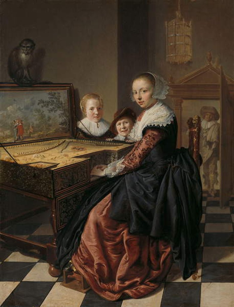 Detail of Woman playing the virginal, 1630-40 by Jan Miense Molenaer