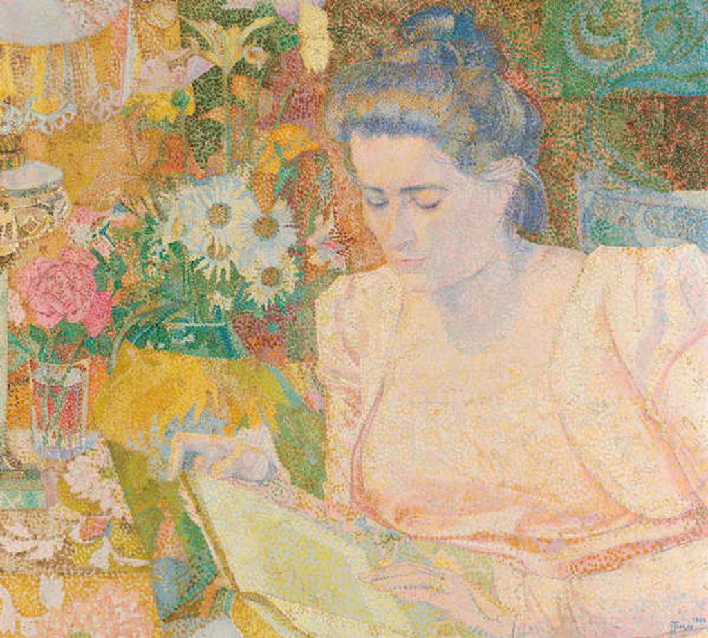 Detail of Portrait of Mrs Marie Jeannette de Lange, c.1900 by Jan Theodore Toorop