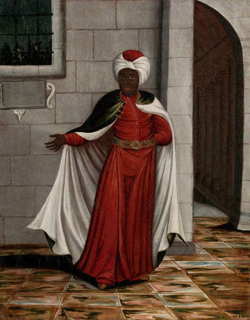 Detail of The Kislar Aghassi, Chief of the Black Eunuchs of the Sultan, 1700-37 by Jean Baptiste (circle of) Vanmour
