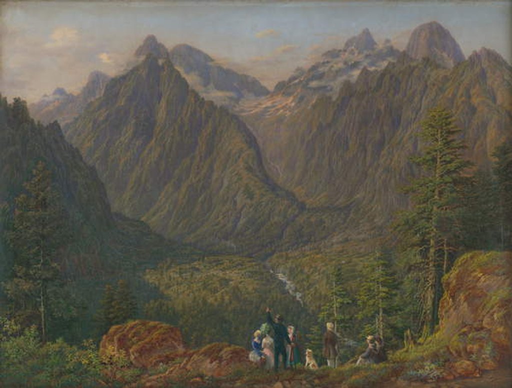 Detail of Tatra landscape with figures, 1855 by Slovakian School