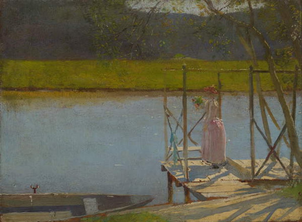 Detail of Woman beside a boat, c.1875-85 by Laszlo Mednyanszky