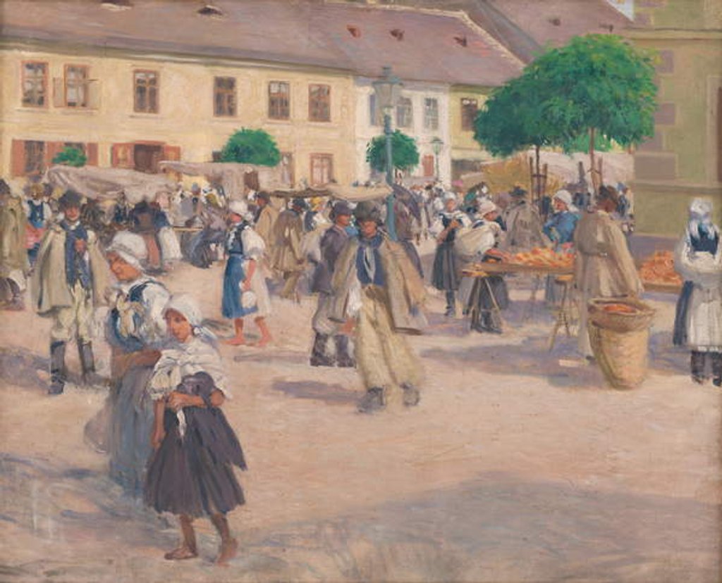 Detail of Myjava market, 1903 by Milos Jiranek