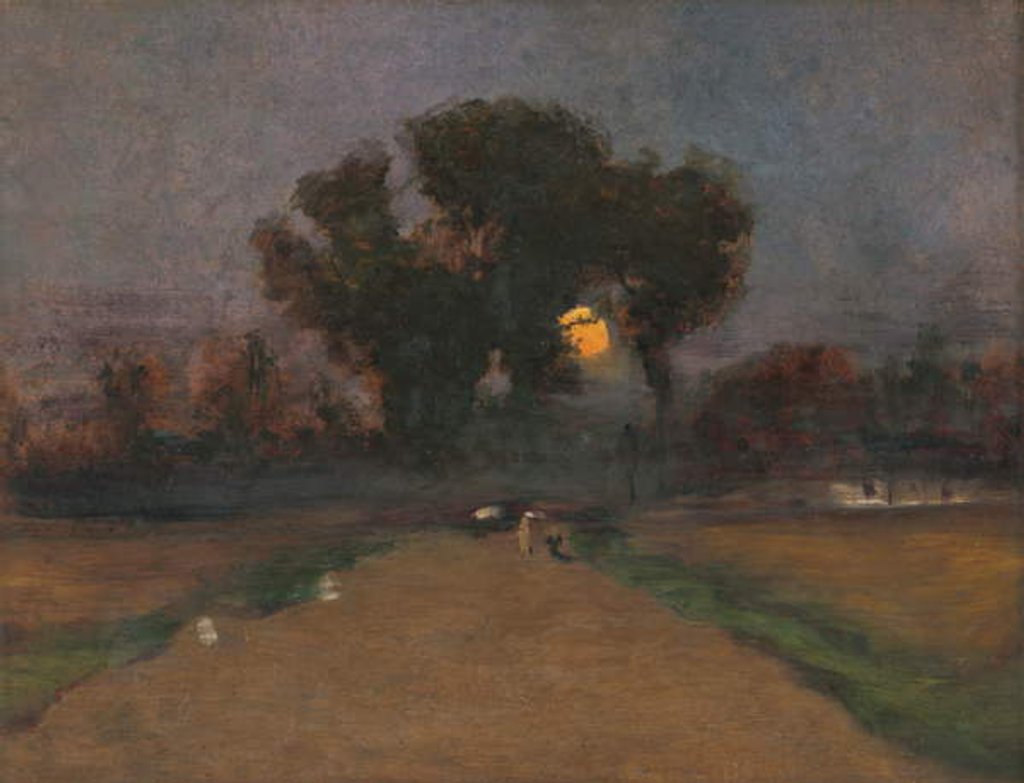 Detail of Landscape with setting sun, 1890-1900 by Laszlo Mednyanszky