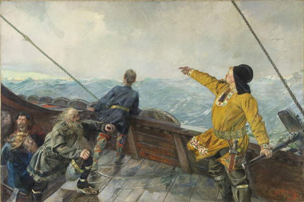 Detail of Leiv Eirikson discovering America, 1893 by Christian Krohg