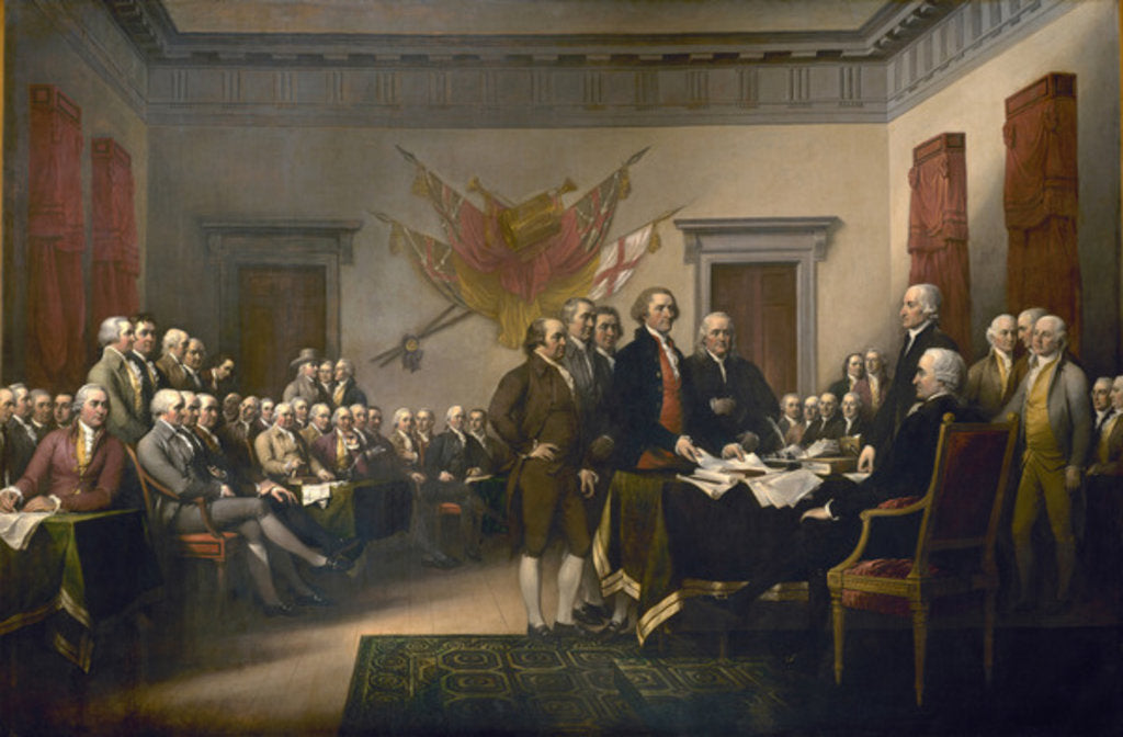 Detail of Signing the Declaration of Independence, July 4th, 1776 by John Trumbull