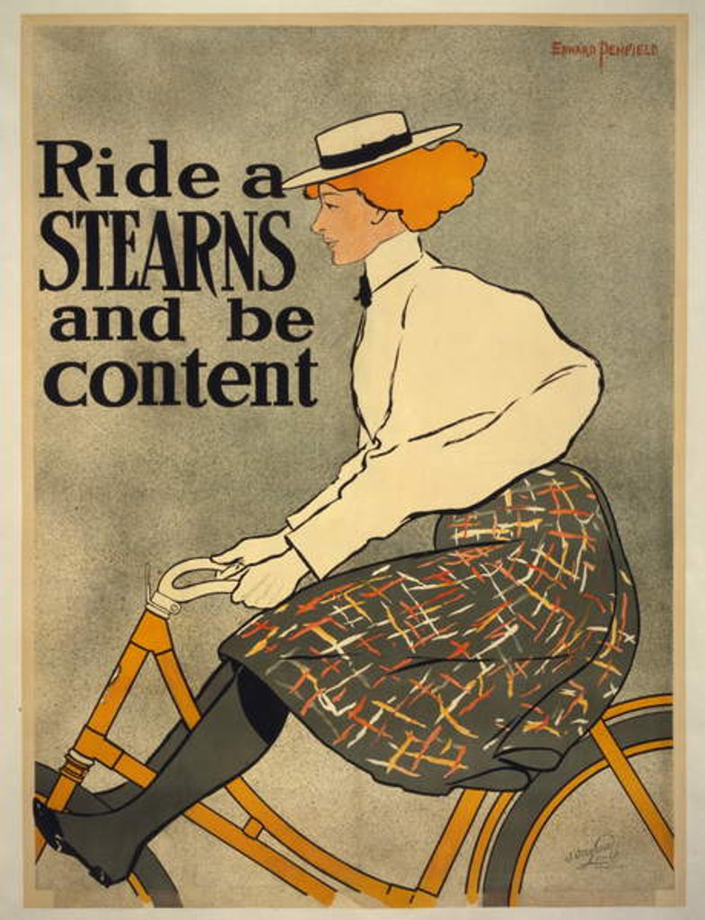 Detail of Ride a Stearns and be content, 1896 by Edward Penfield