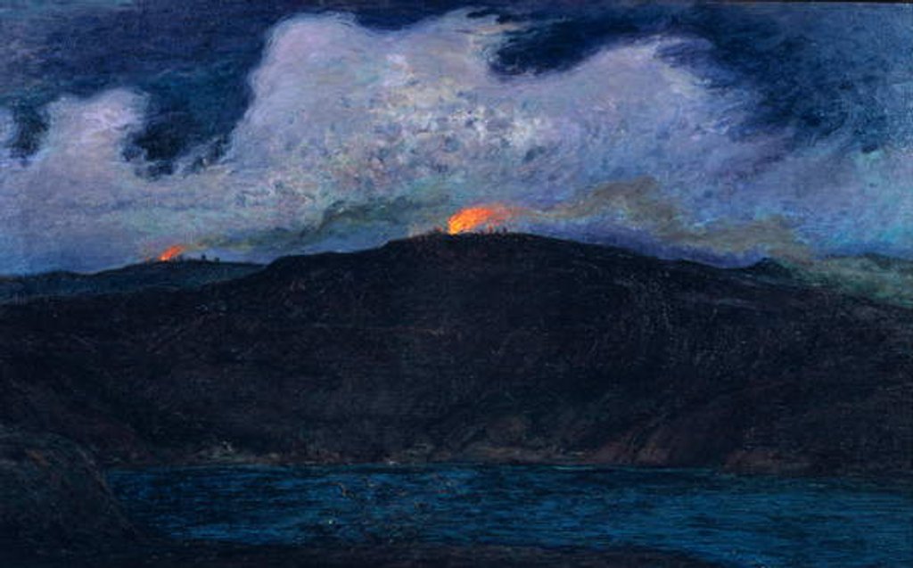 Detail of Midsummer Bonfires in Stormy Weather, 1900 by Karl Fredrick Nordstrom