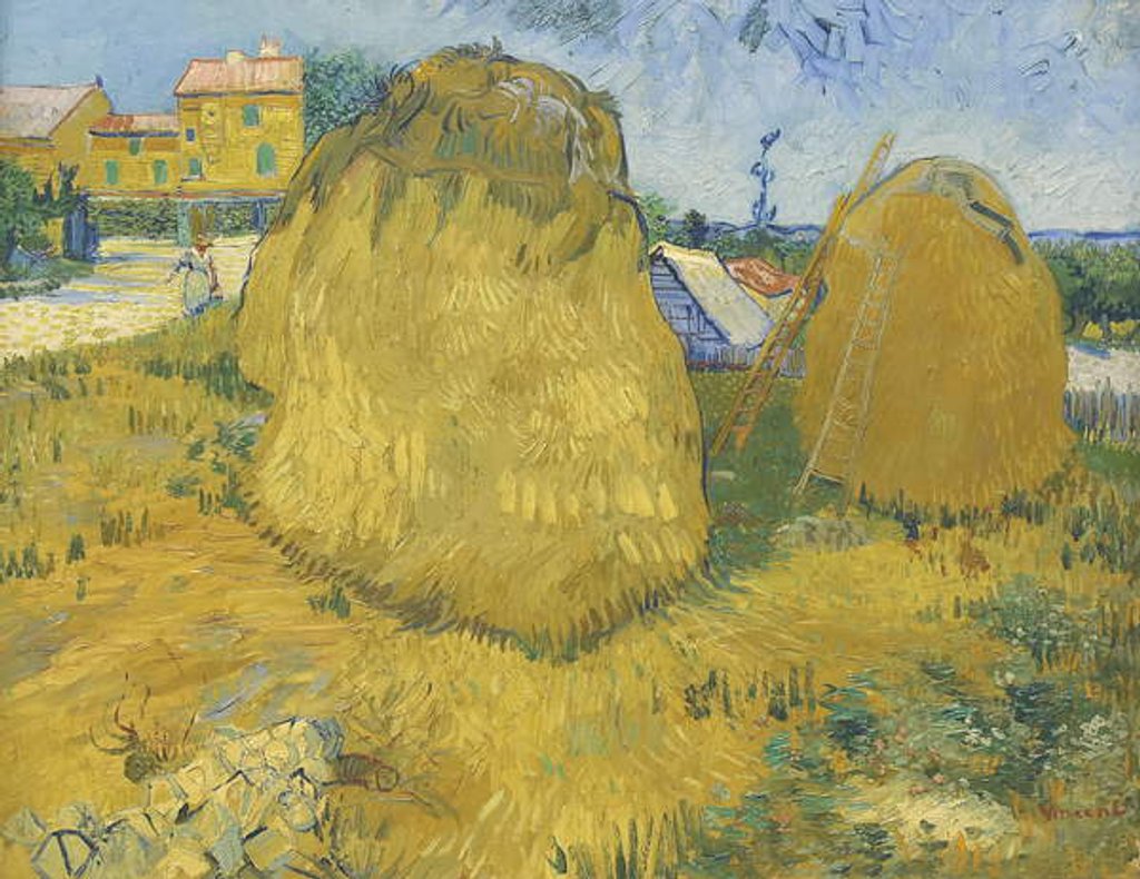 Detail of Wheat stacks in Provence, c.1888 by Vincent van Gogh