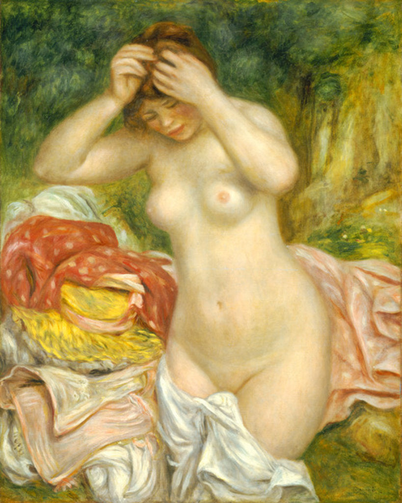 Detail of Bather Arranging her Hair, 1893 by Pierre Auguste Renoir