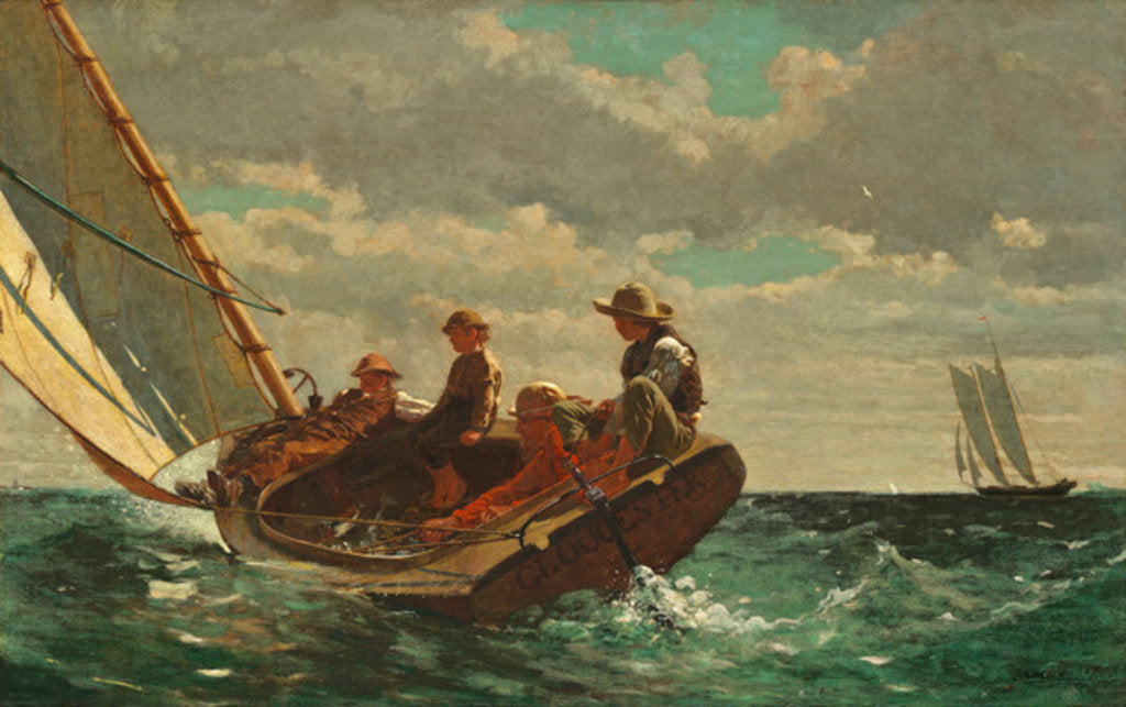 Detail of Breezing Up 1873-76 by Winslow Homer