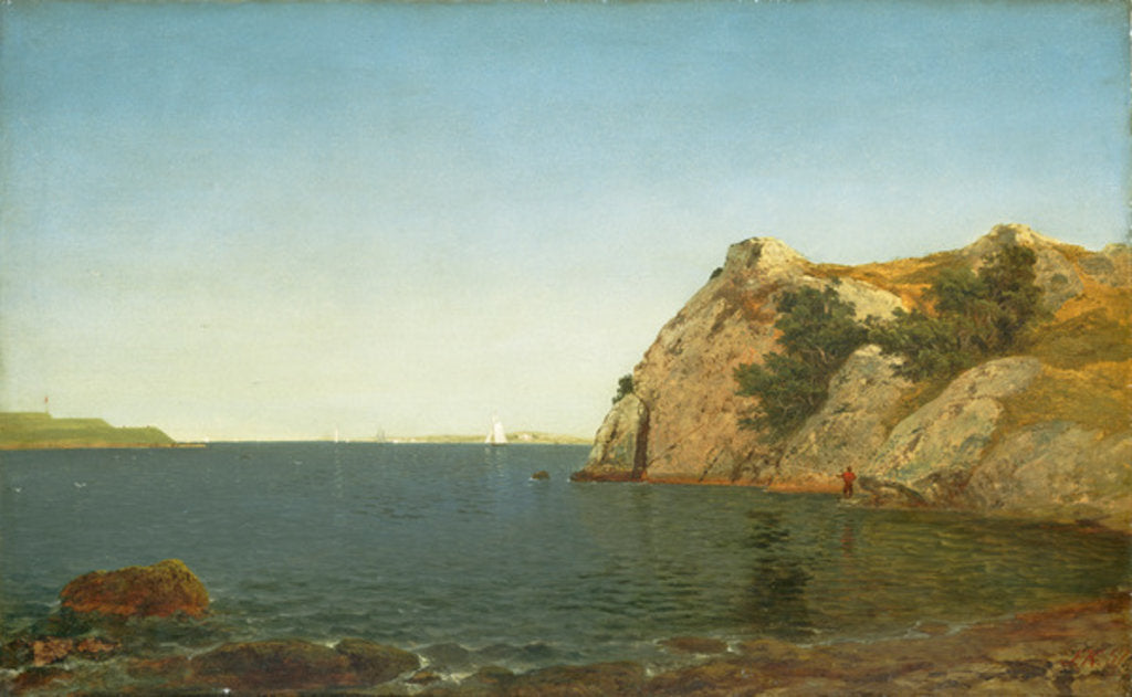 Detail of Beacon Rock, Newport Harbour, 1857 by John Frederick Kensett