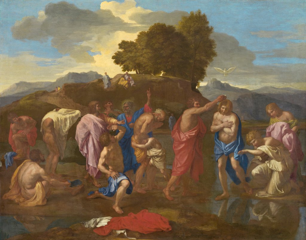 Detail of The Baptism of Christ, 1641-42 by Nicolas Poussin