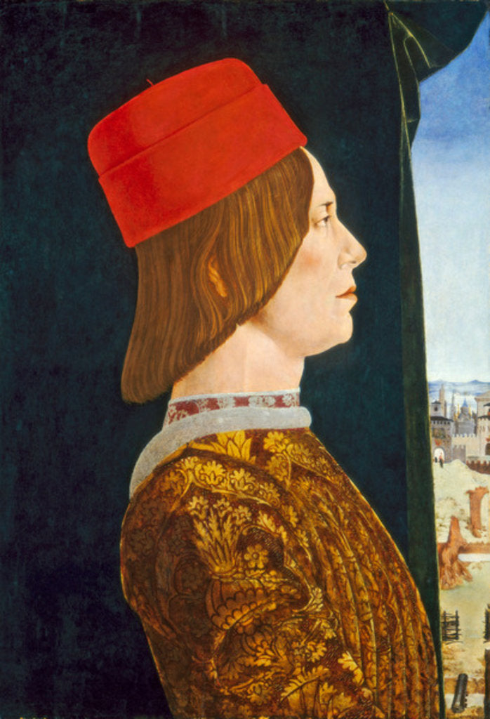Detail of Giovanni II Bentivoglio, c. 1474- 77 by Ercole de Roberti