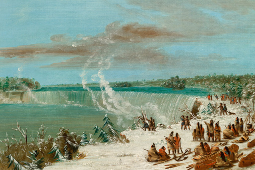 Detail of Portage Around the Falls of Niagara at Table Rock, 1847- 48 by George Catlin