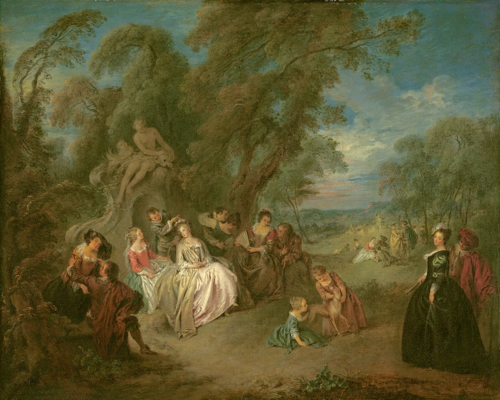 Detail of Fête Champêtre, c. 1730 by Jean-Baptiste Joseph Pater
