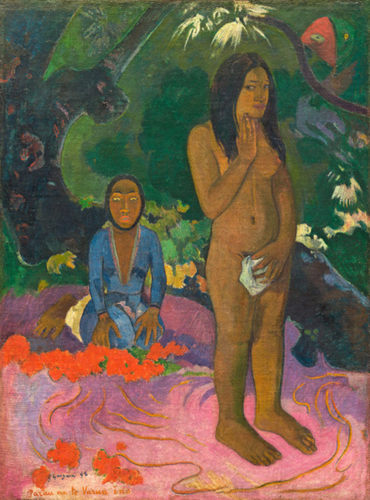 Detail of Parau na te Varua ino, 1892 by Paul Gauguin