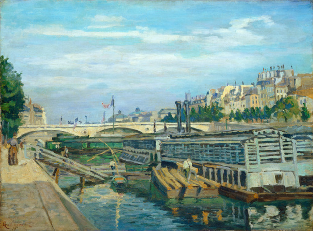 Detail of The Bridge of Louis Philippe, 1875 by Jean Baptiste Armand Guillaumin