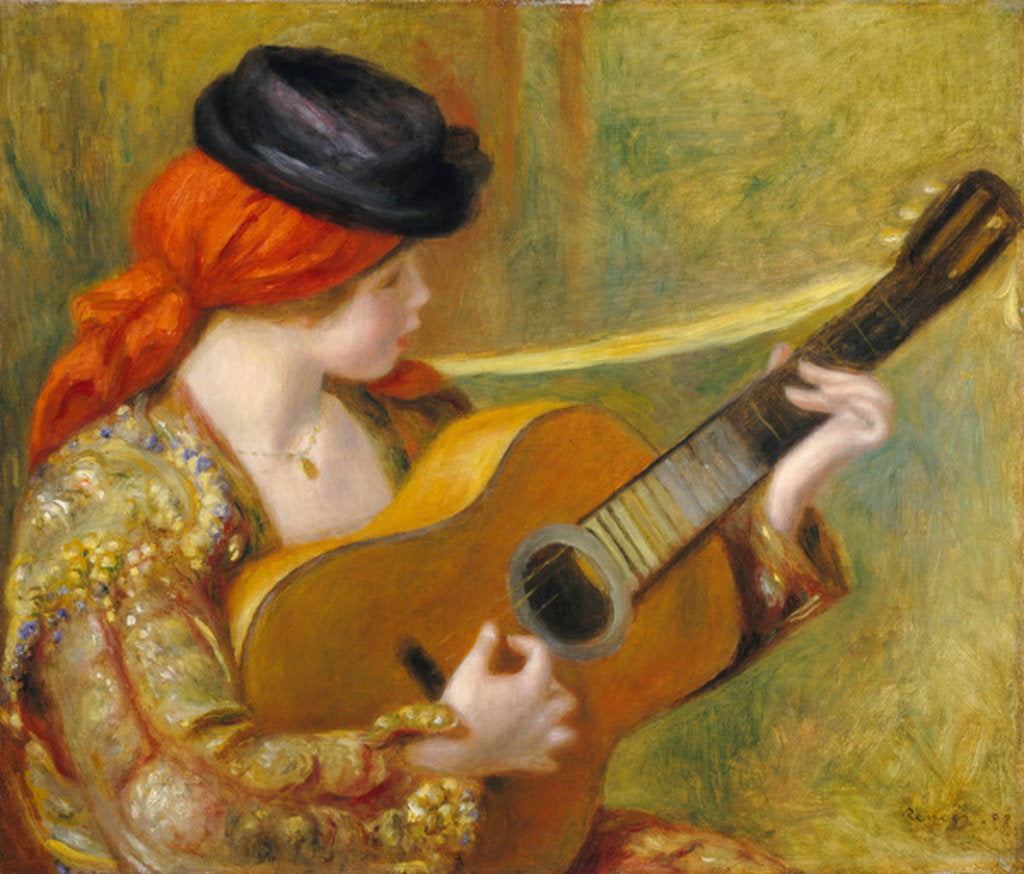 Detail of Young Spanish Woman with a Guitar, 1898 by Pierre Auguste Renoir