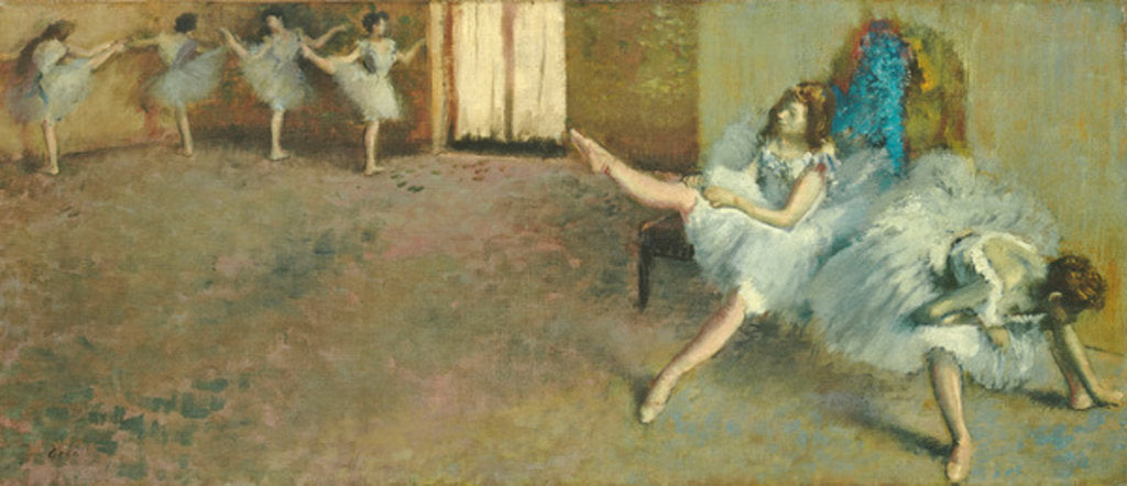 Detail of Before the Ballet, 1890-92 by Edgar Degas