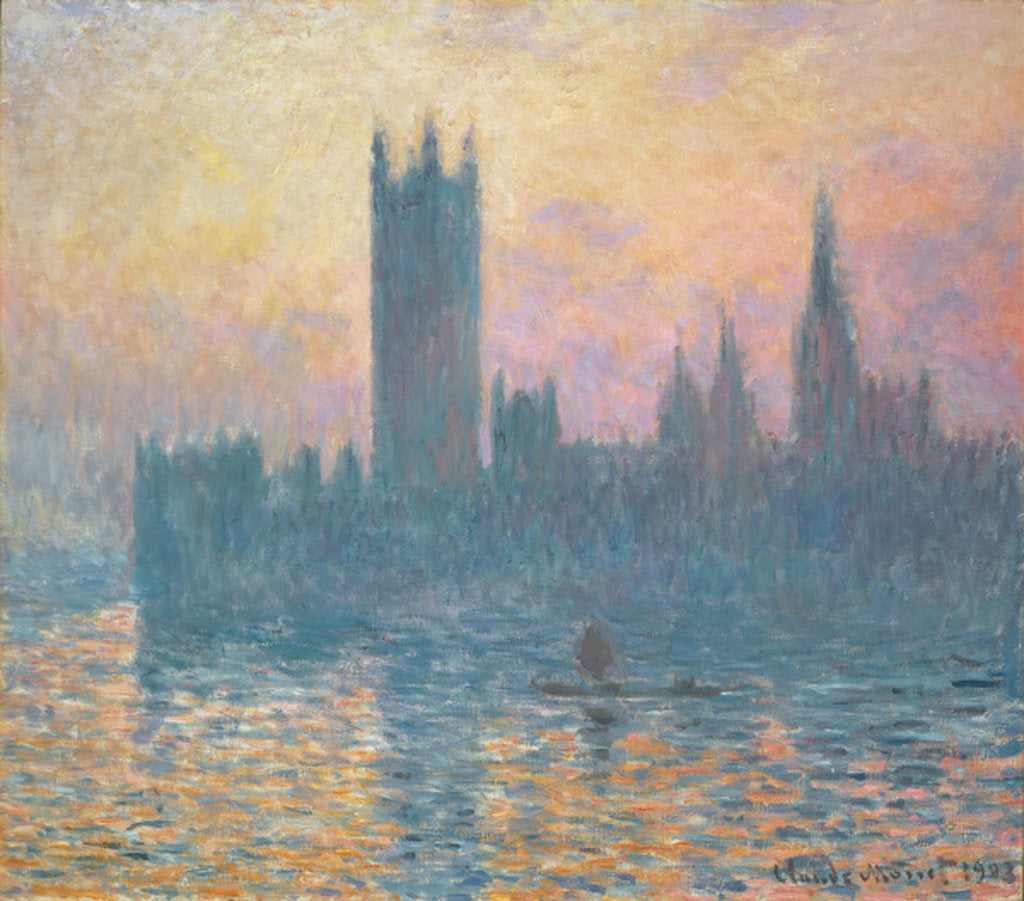 Detail of Les Chambres du Parlement, coucher du soleil, 1903 by Claude Monet