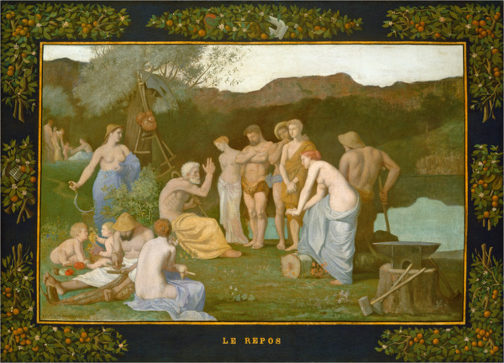 Detail of Rest, c.1863 by Pierre Puvis de Chavannes