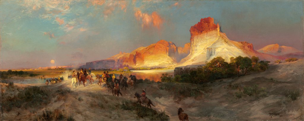 Detail of Green River Cliffs, Wyoming, 1881 by Thomas Moran