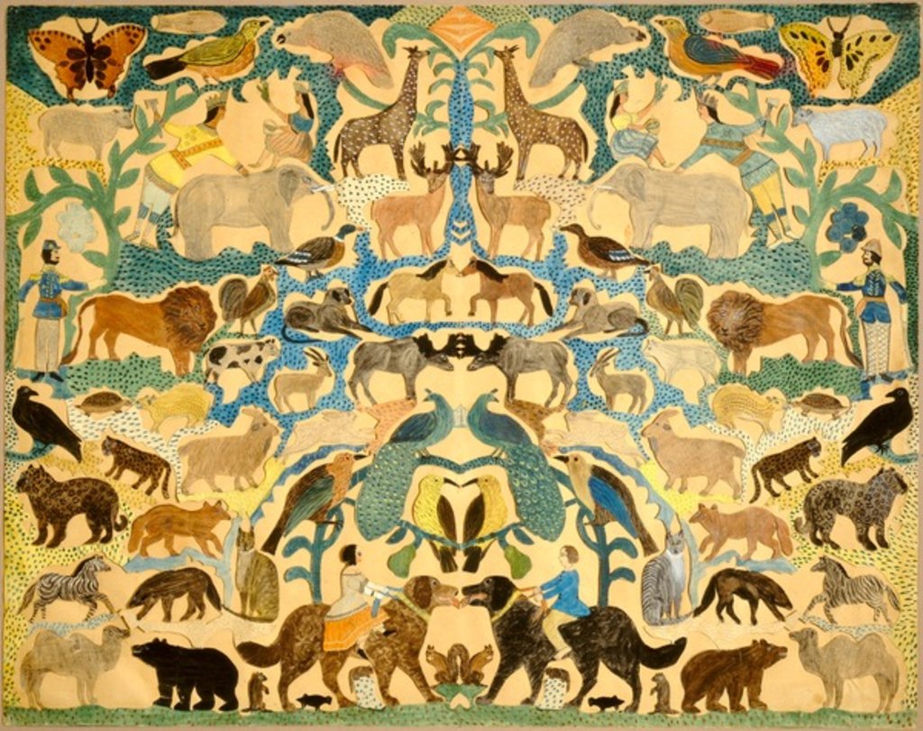 Detail of Cutout of Animals by American School