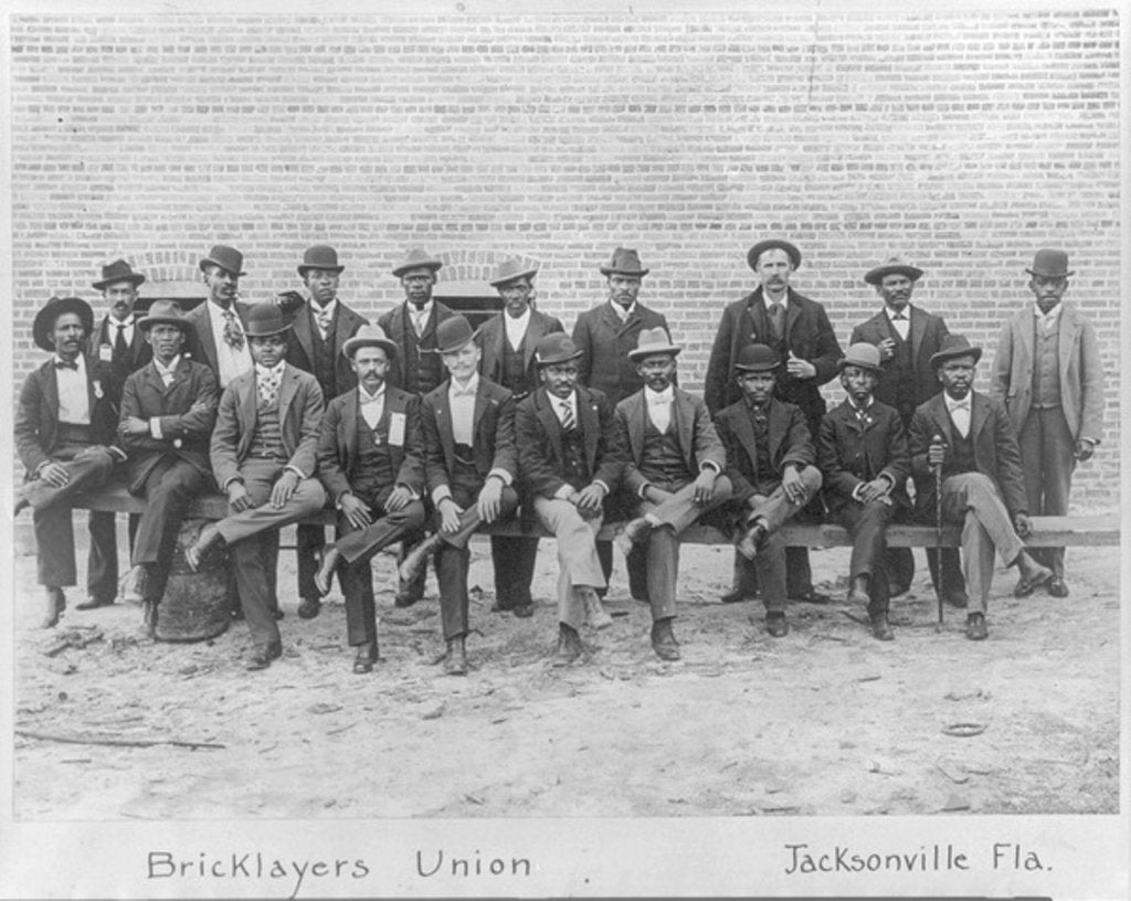 Detail of Group Portrait of African American Bricklayers Union, Jacksonville, Florida, c.1899 by American Photographer