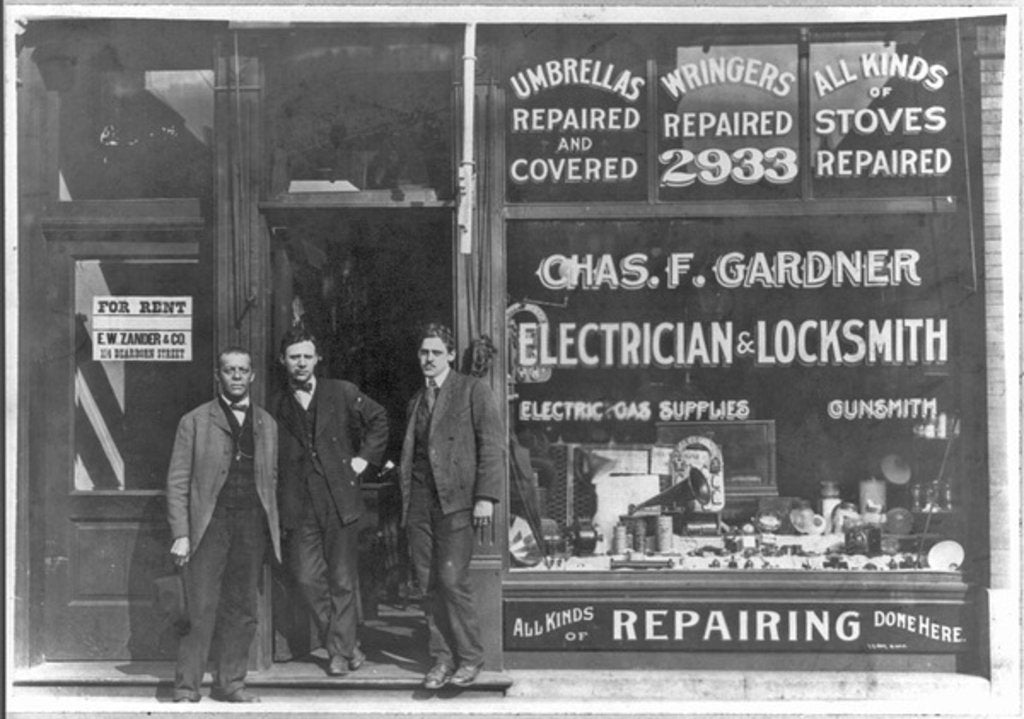 Detail of Only Negro store of its kind in the U.S., at 2933 State St., Chicago, Illinois, c.1899 by American Photographer