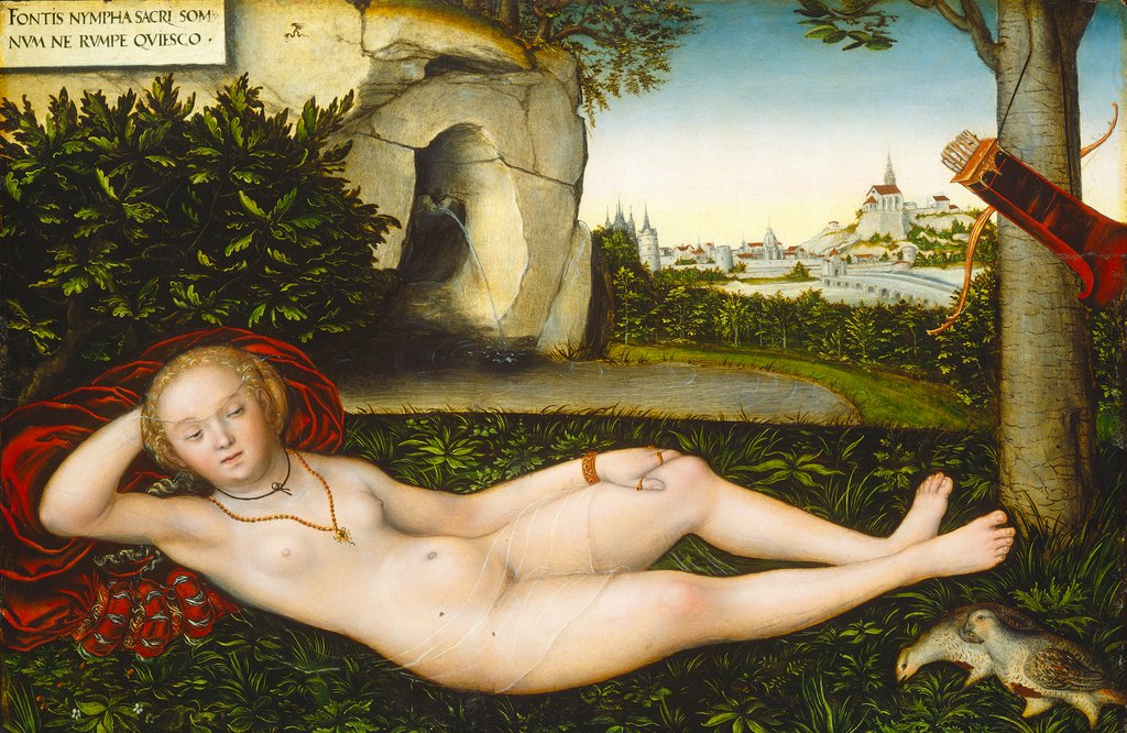 Detail of The Nymph of the Spring, after 1537 by Lucas the Elder Cranach