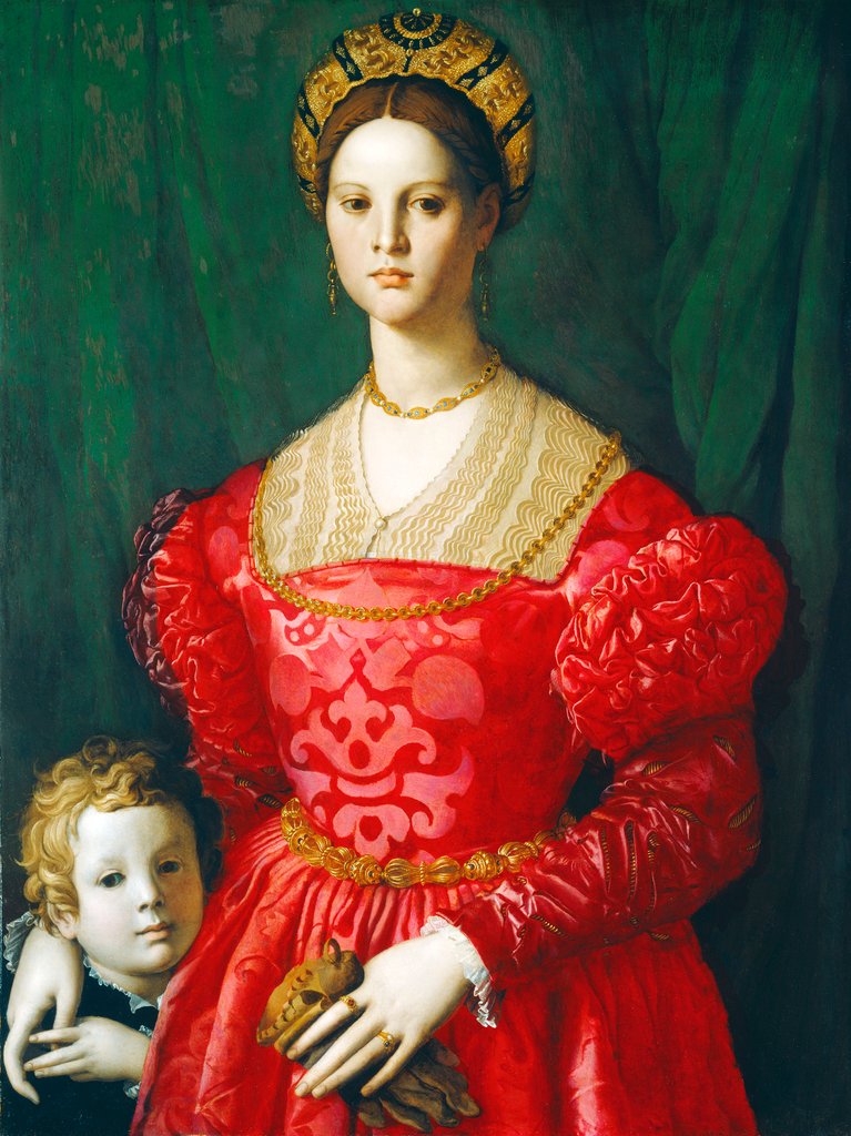 Detail of A Young Woman and Her Little Boy, c.1540 by Agnolo di Cosimo Bronzino