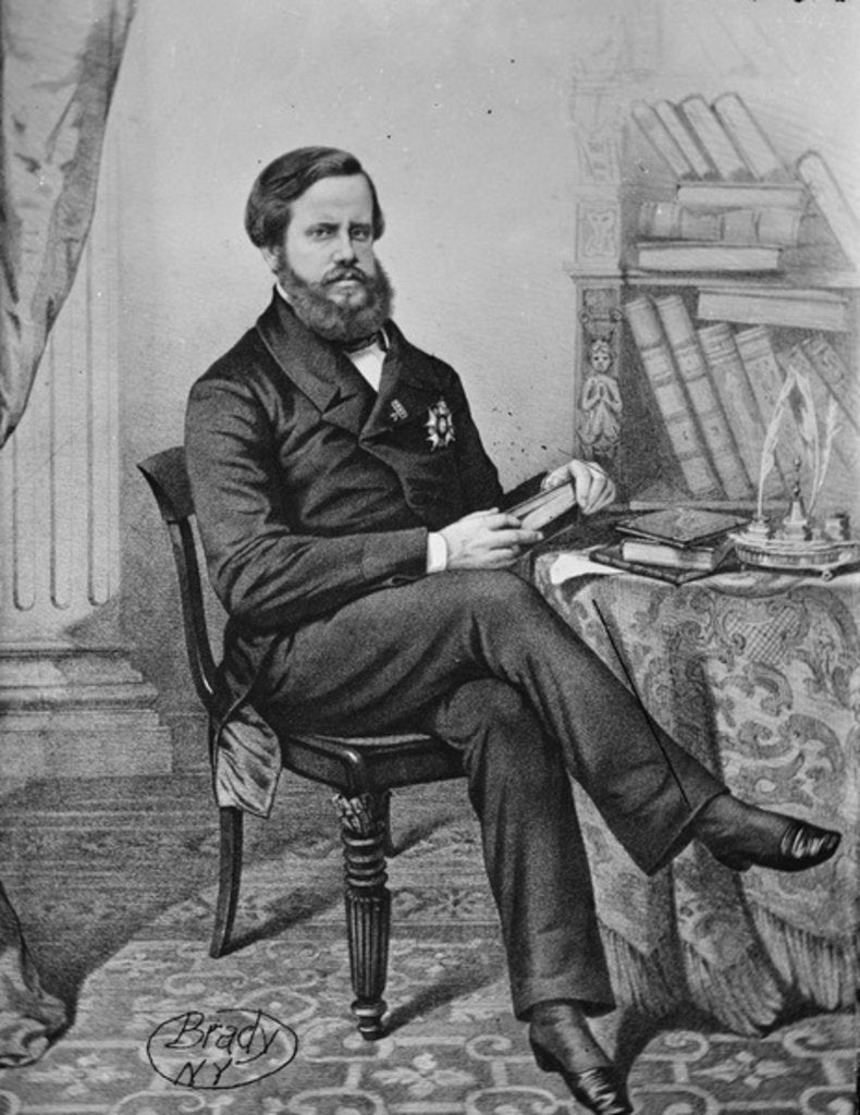 Detail of Don Pedro II, Emperor of Brazil, 1855-65 by American Photographer