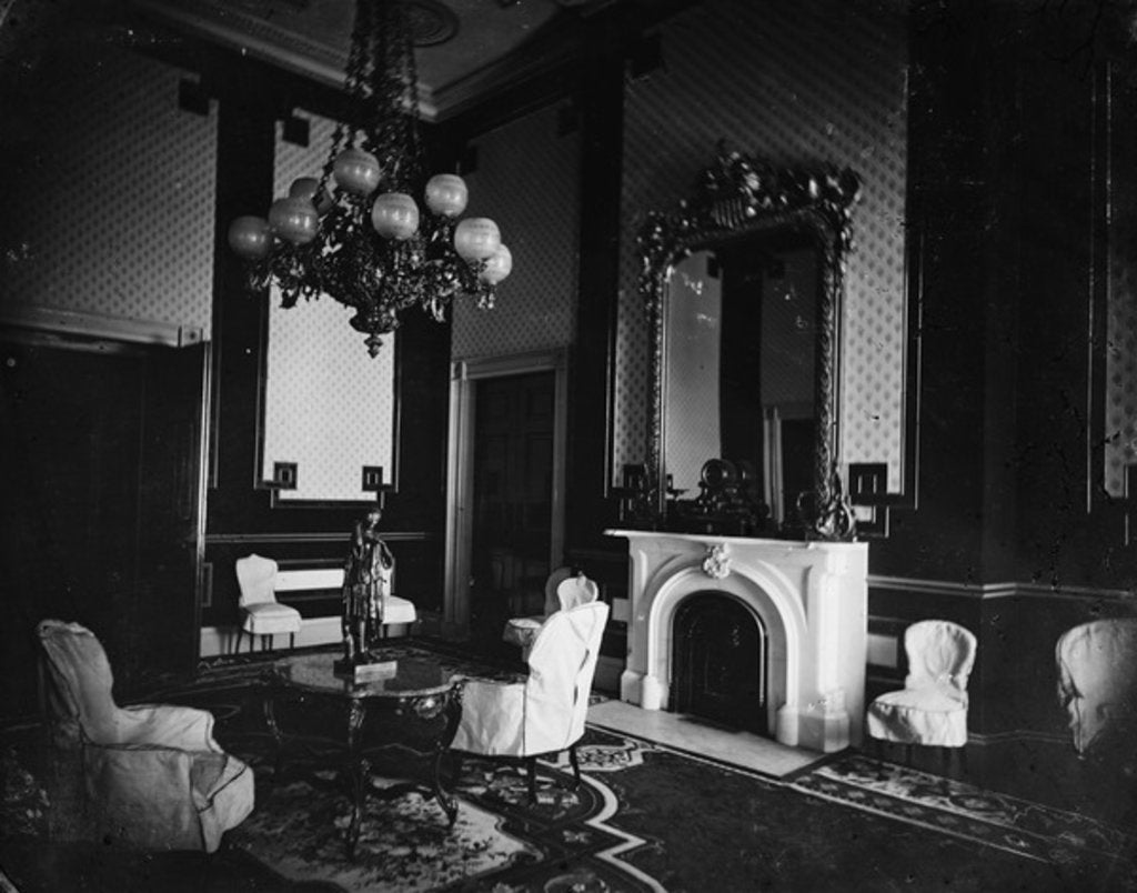 Detail of White House interior, Old Green Room, President's Study, 1860-80 by American Photographer
