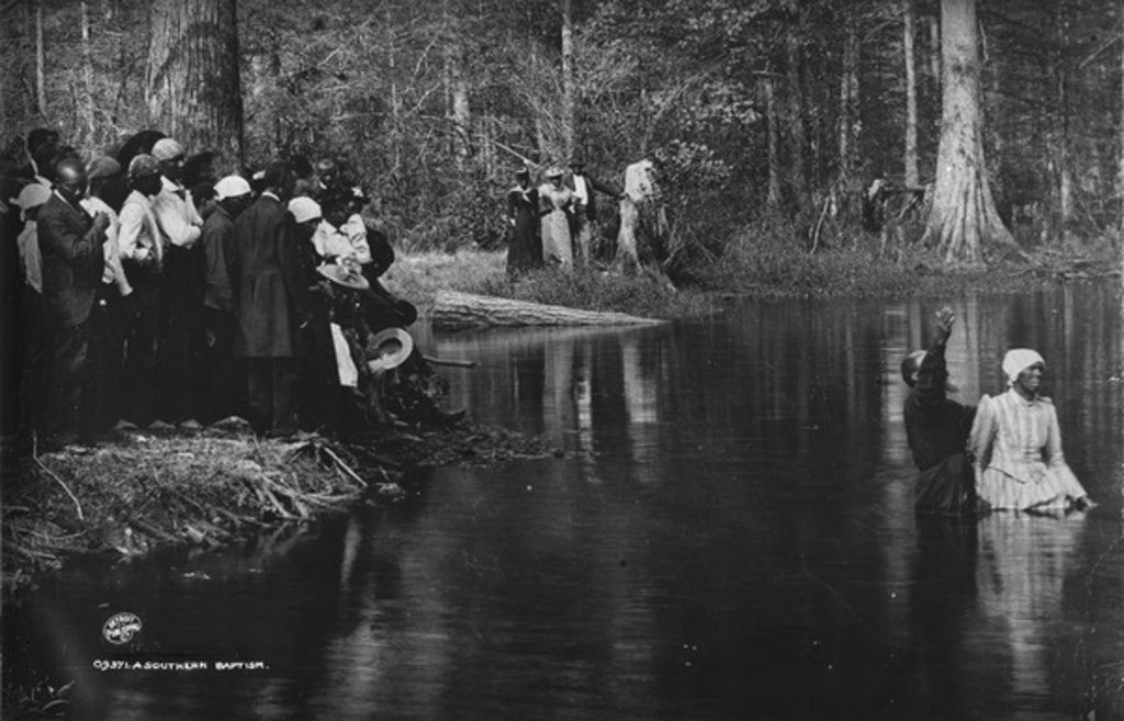 Detail of A Southern baptism, Aiken, 1900-06 by Detroit Publishing Co.