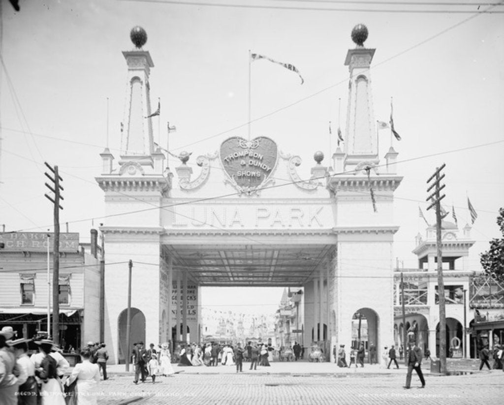 Detail of Entrance to Luna Park, Coney Island, New York, 1903-06 by Detroit Publishing Co.