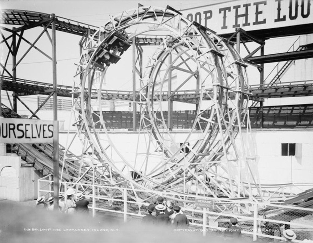 Detail of Loop the Loop, Coney Island, New York, c.1903 by Detroit Publishing Co.