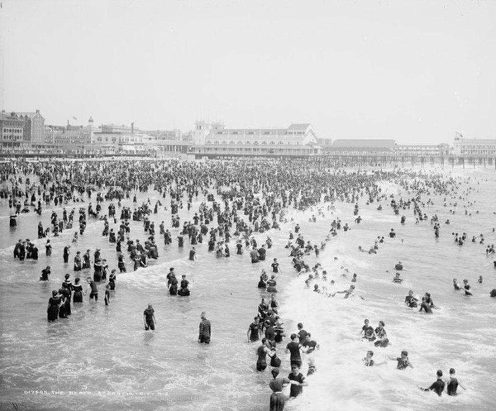 Detail of The Beach, Atlantic City, c.1904 by Detroit Publishing Co.