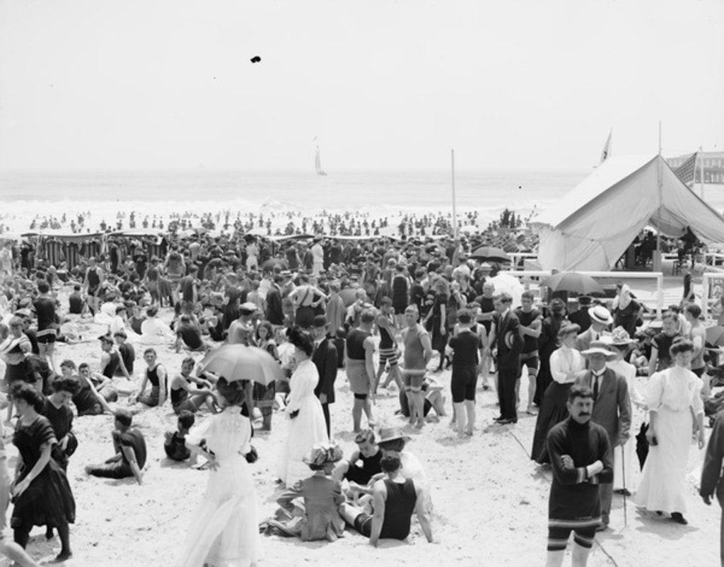 Detail of Atlantic City, the bathing hour, 1900-10 by Detroit Publishing Co.