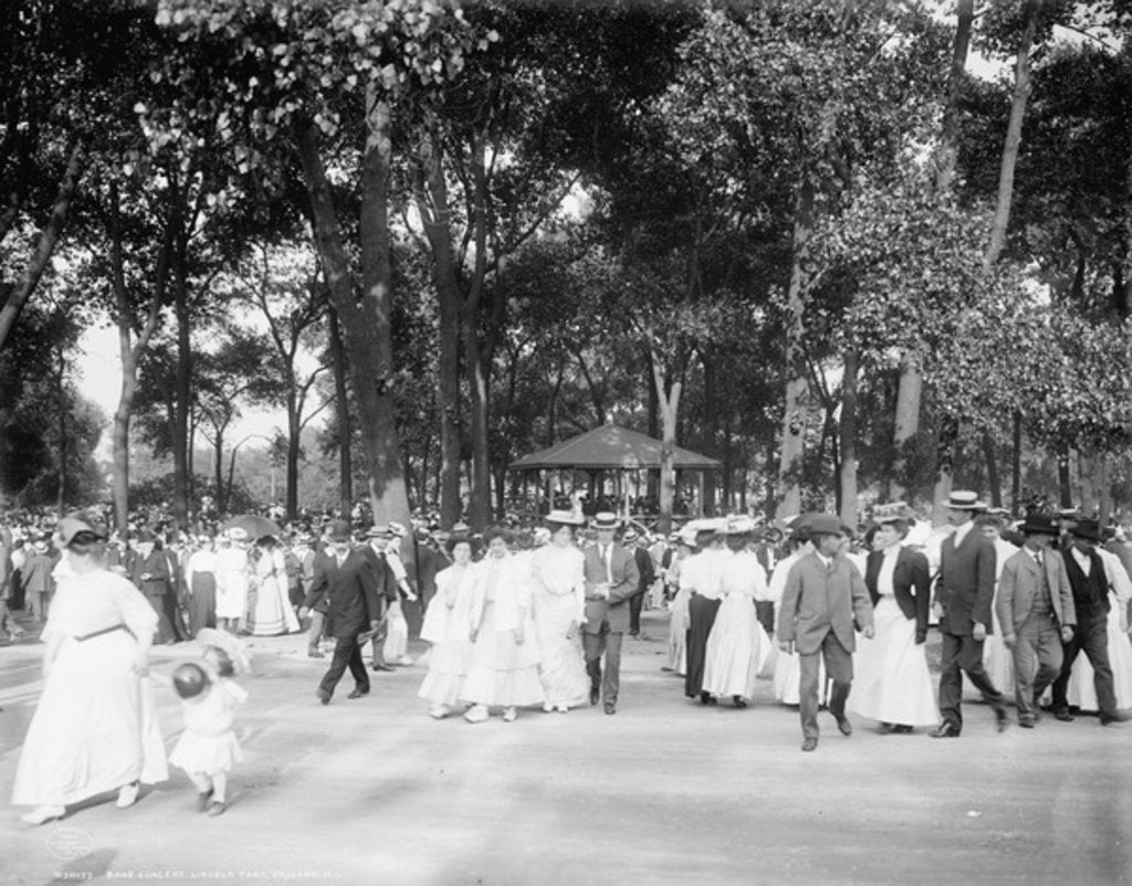 Detail of Band concert, Lincoln Park, Chicago, Ill. by Anonymous