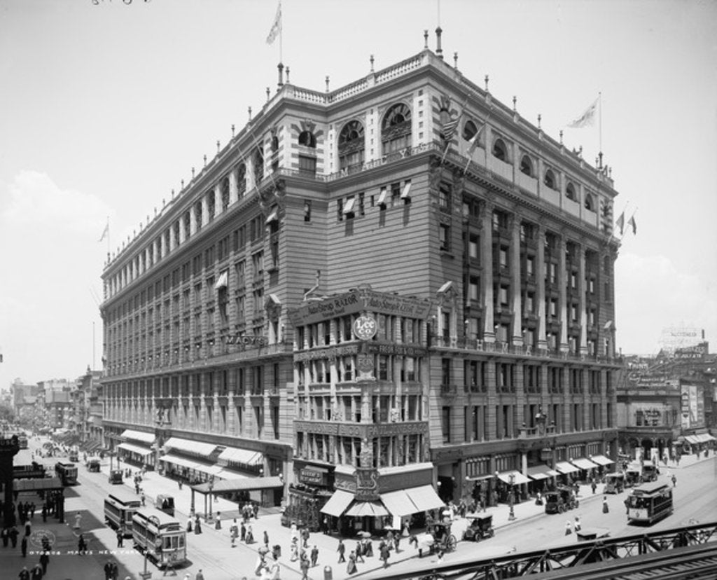 Detail of Macy and Company, New York City, USA, c.1908 by Detroit Publishing Co.