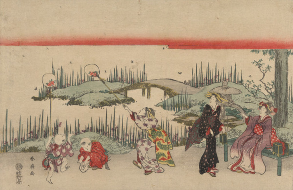 Detail of Catching Fireflies by Shunsen Katsukawa