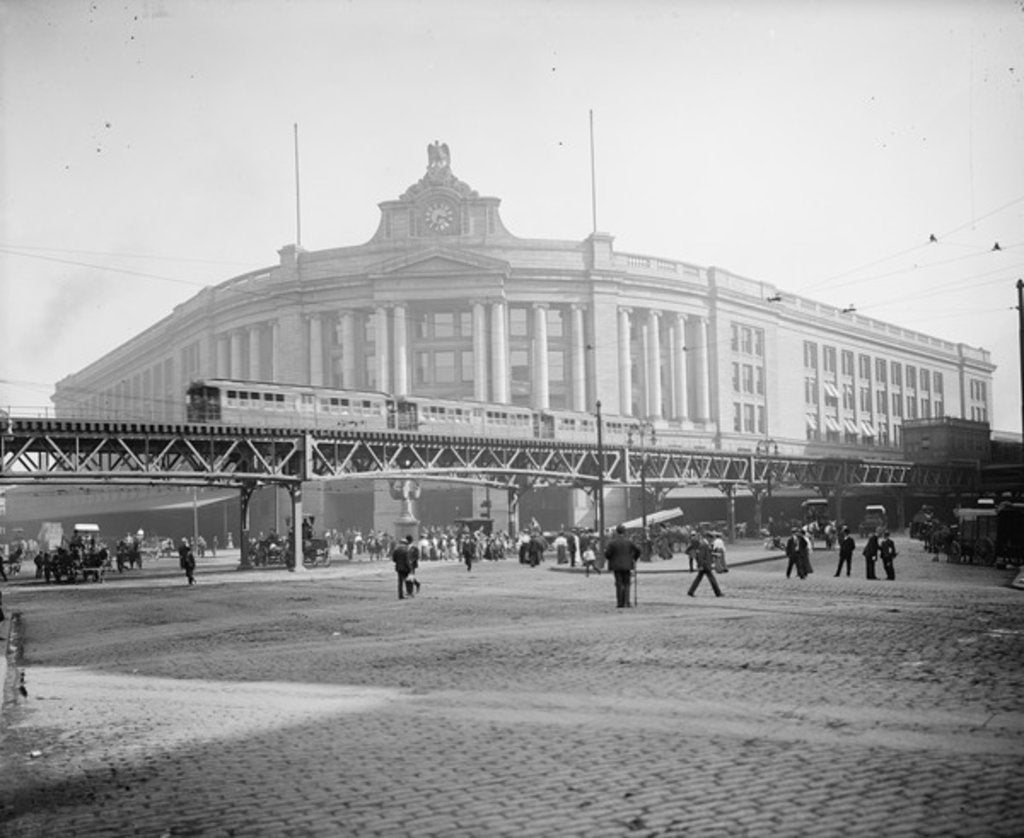 Detail of South Station, Boston, Massachusetts, c.1905 by Detroit Publishing Co.