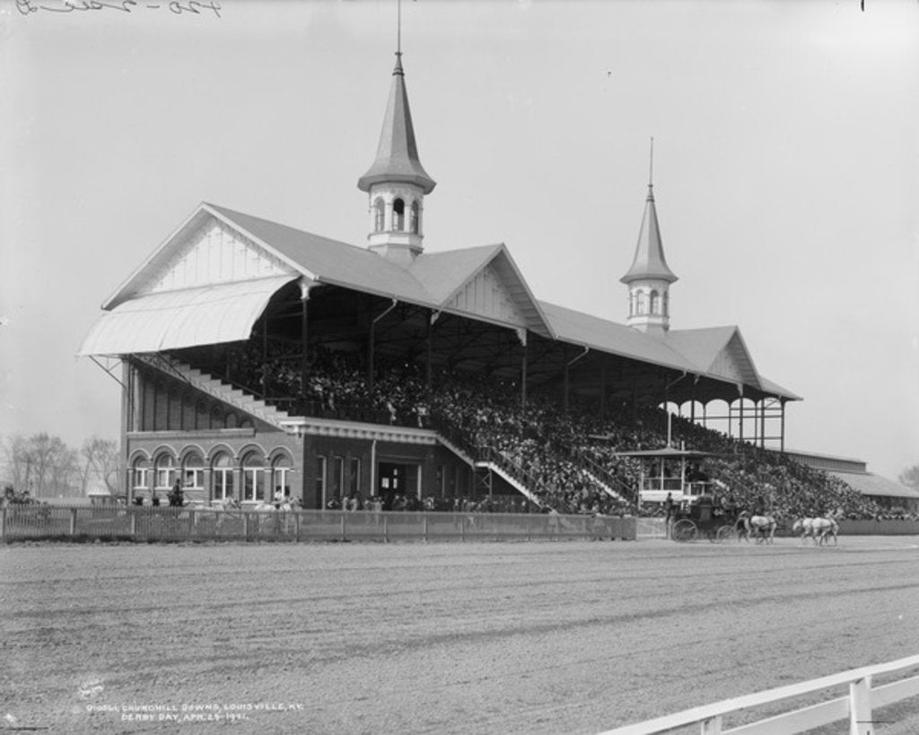 Detail of Churchill Downs, Louisville, Kentucky, Derby day, 29th April 1901 by Detroit Publishing Co.