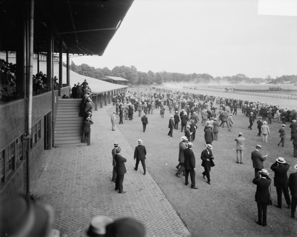 Detail of Saratoga race track, Saratoga Springs, N.Y., c.1900-15 by Detroit Publishing Co.