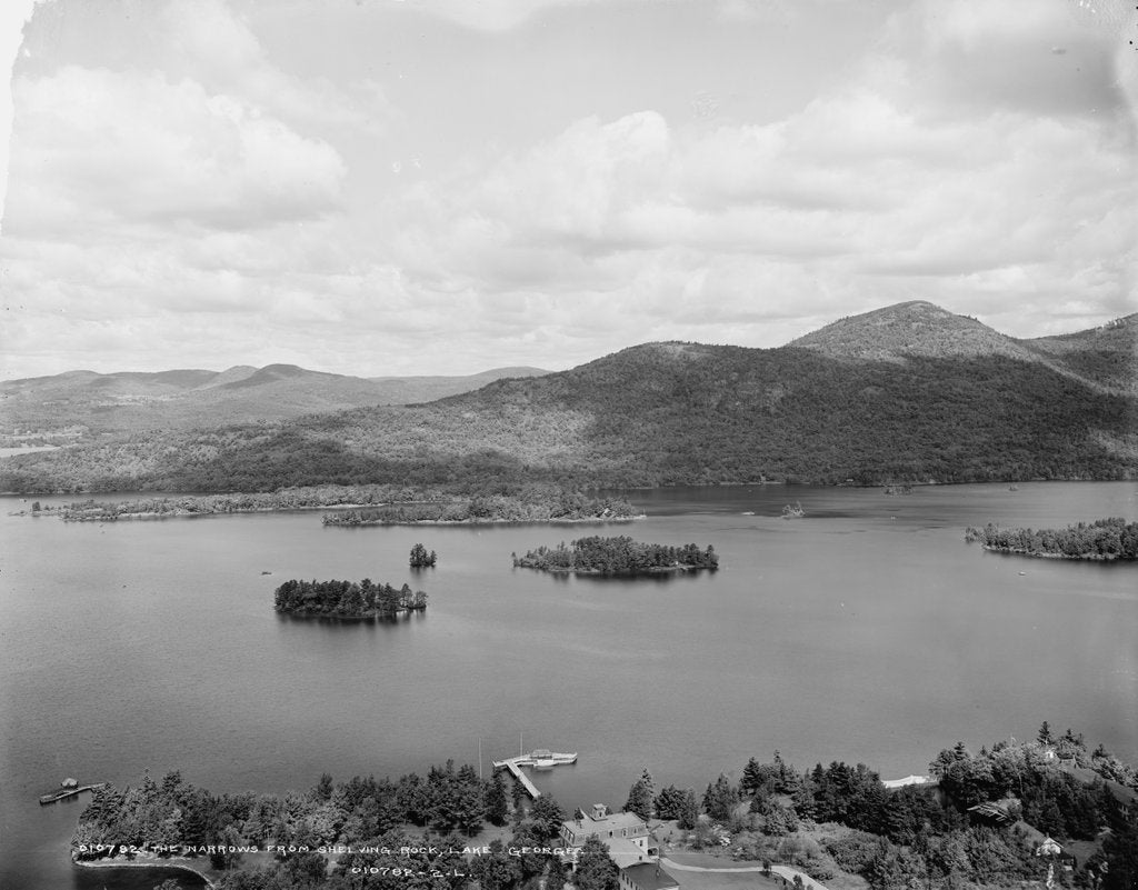 Detail of The Narrows from Shelving Rock, Lake George, c.1900-06 by Detroit Publishing Co.
