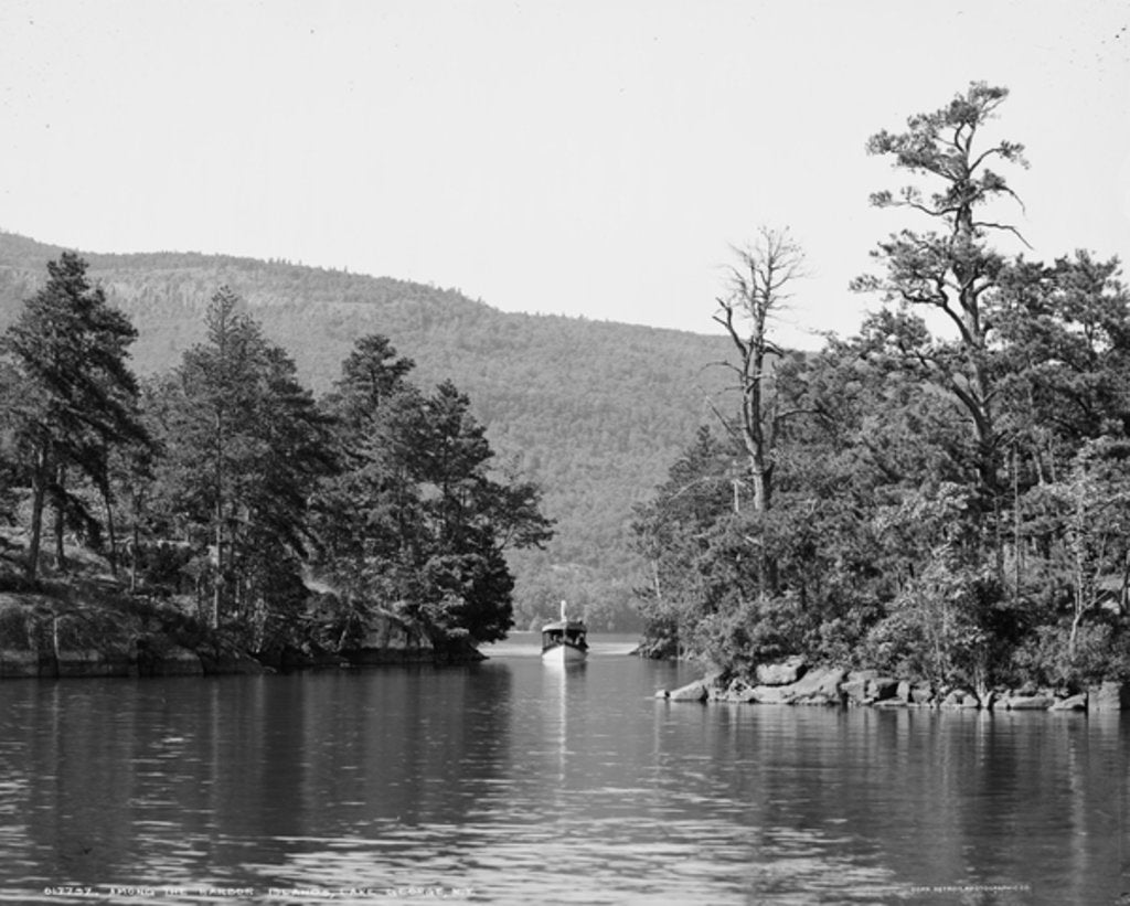 Detail of Along the Harbor Islands, Lake George, N.Y., c.1904 by Detroit Publishing Co.