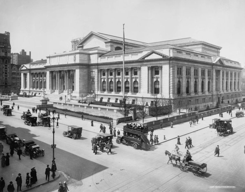 Detail of New York Public Library Building, c.1911-20 by Detroit Publishing Co.